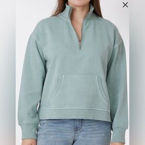 C & C California Sunwashed Fleece Quarter Zip Sweatshirt